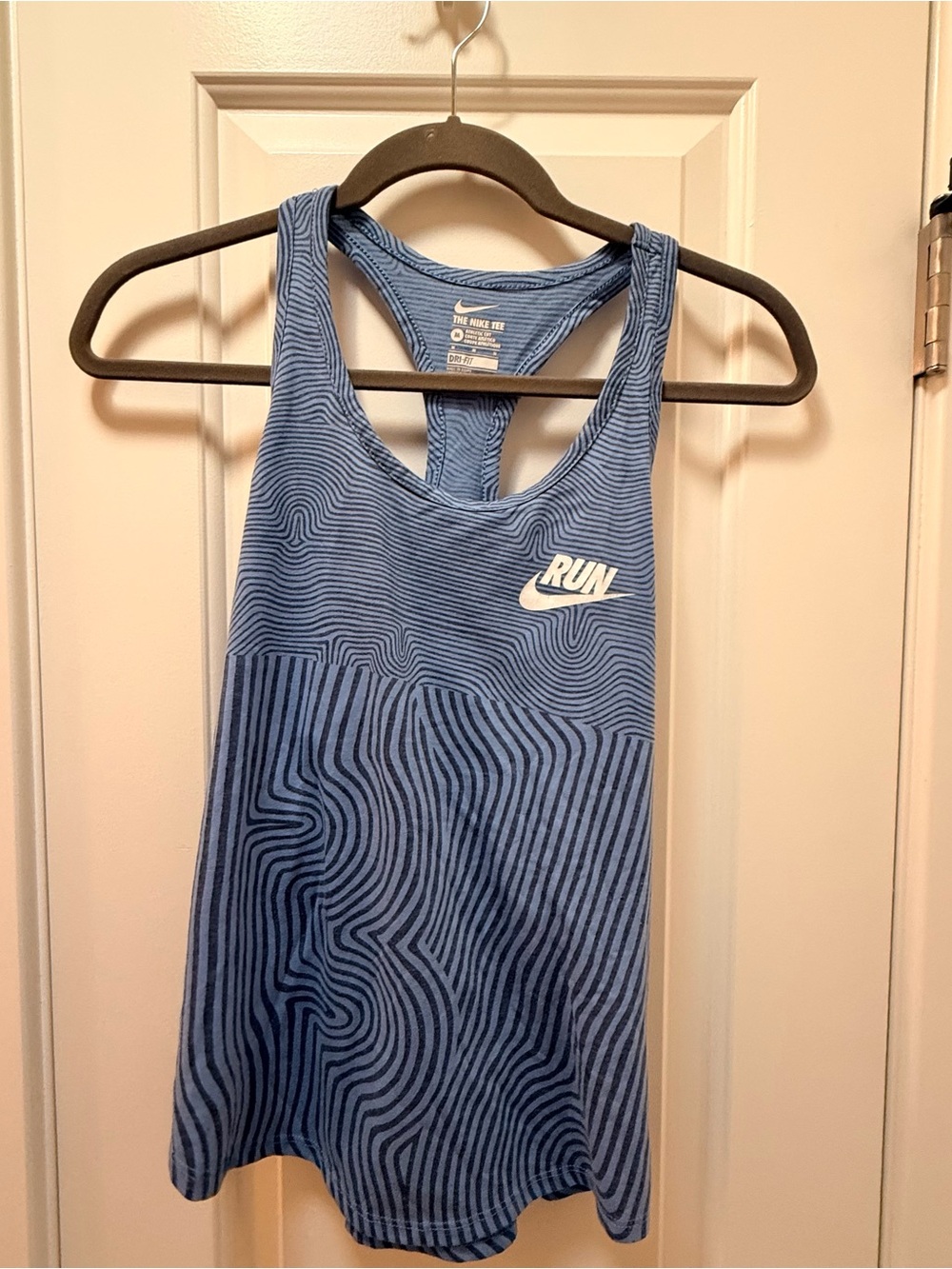 Nike Blue Patterned Racerback Swim Coverup Tank